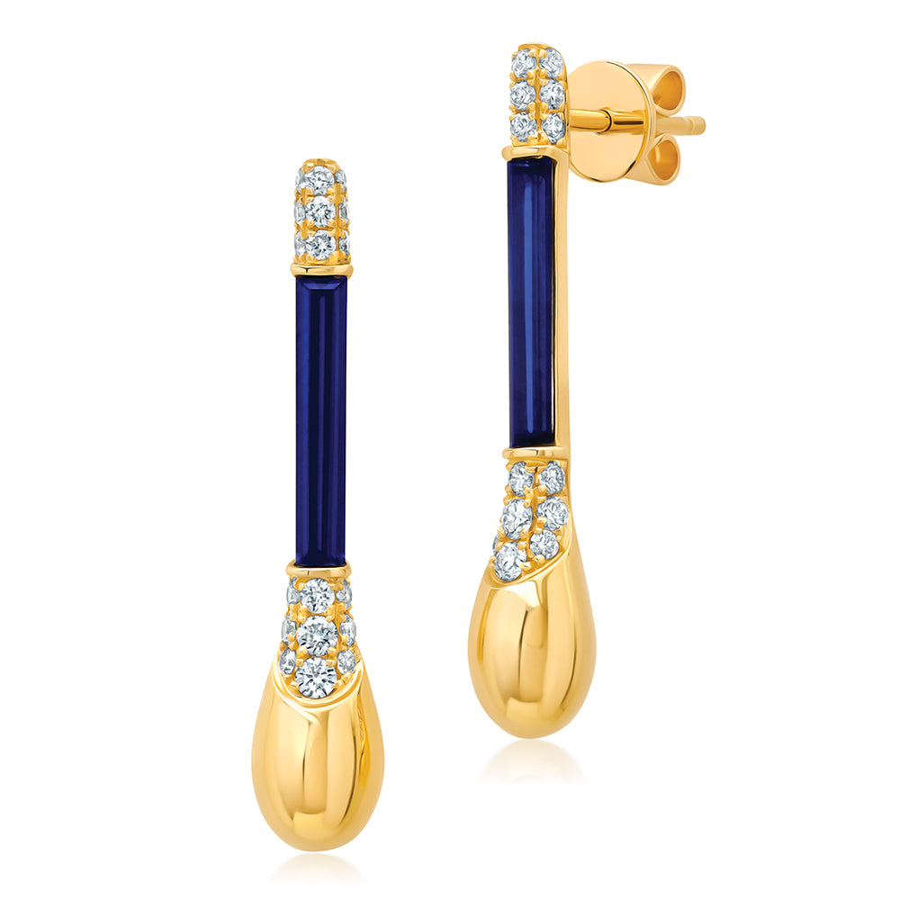 Chatham lab-grown blue sapphire earrings, style CE5101YBS