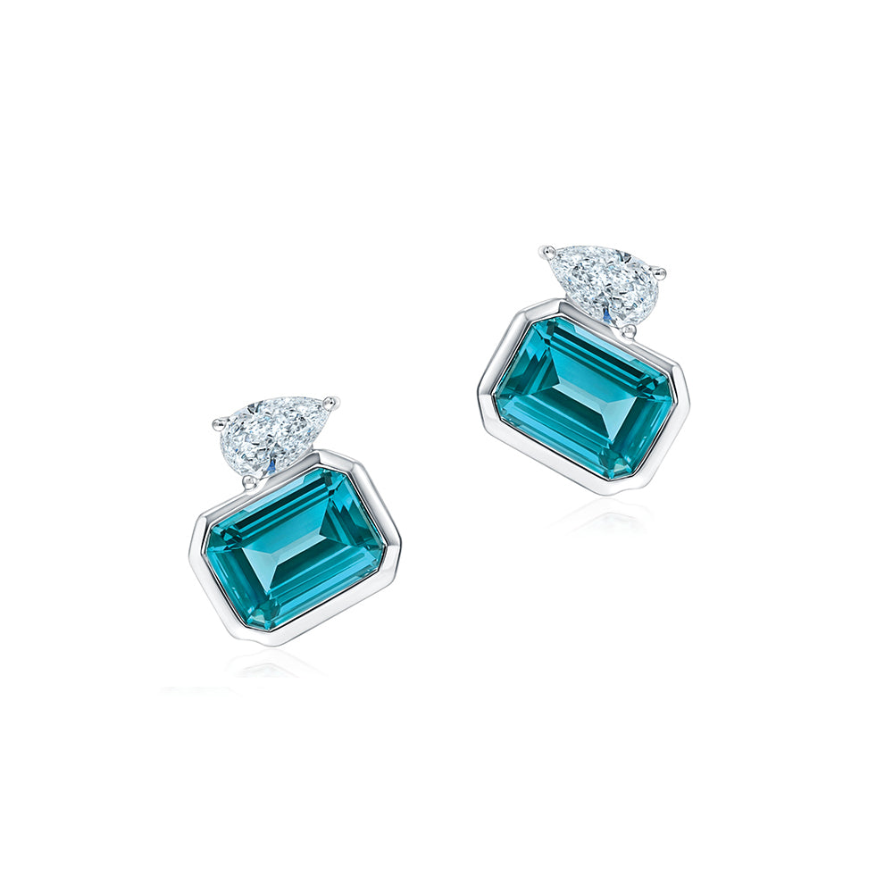Paraiba Colored Spinel Stud Earrings