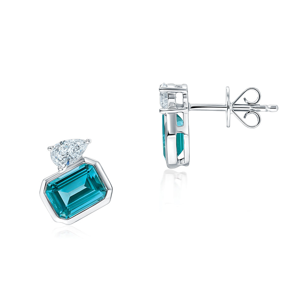 Paraiba Colored Spinel Stud Earrings