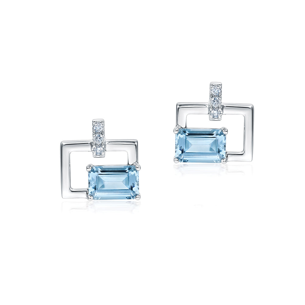 Aqua Blue Spinel Earrings
