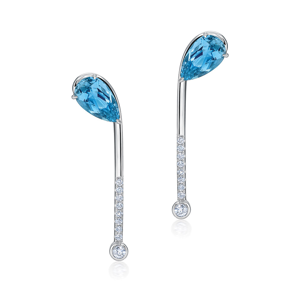 Aqua Blue Spinel Earrings