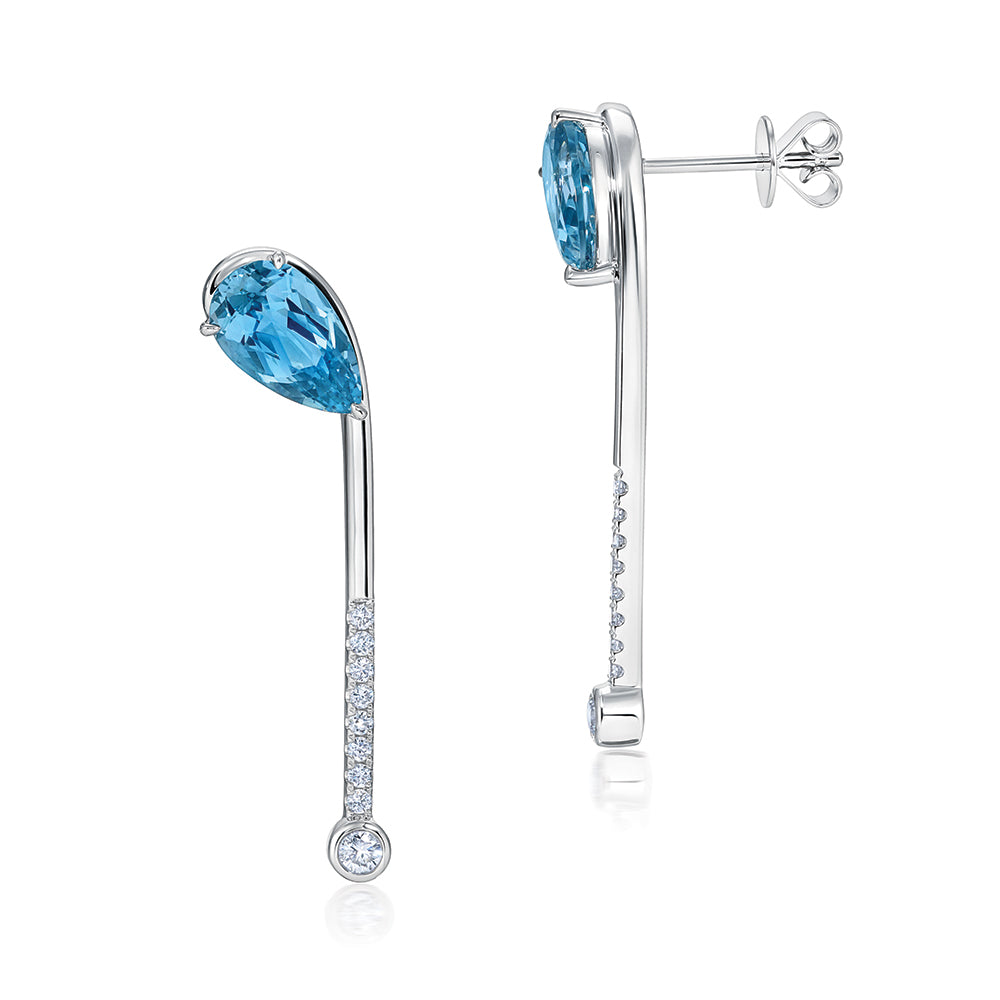 Aqua Blue Spinel Earrings