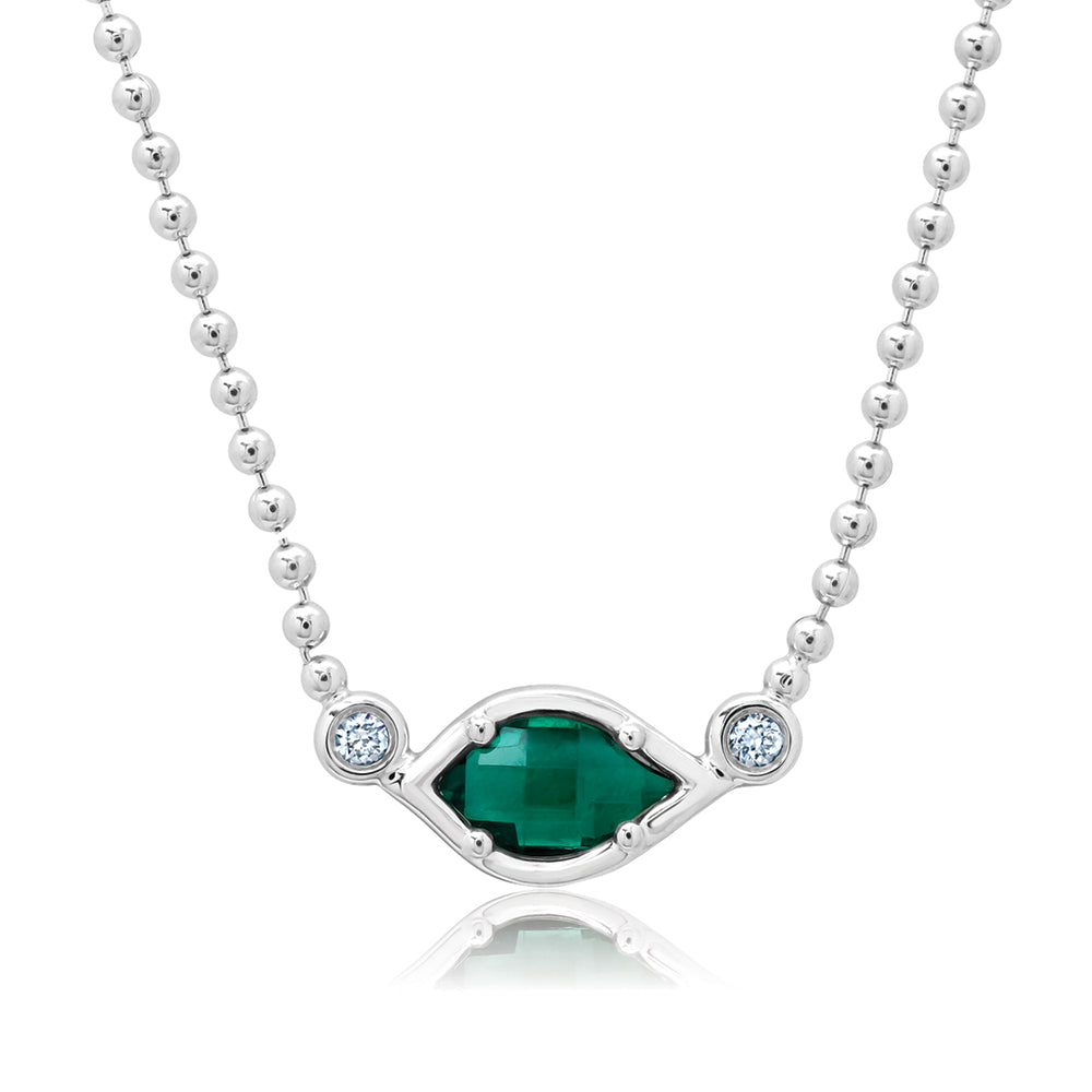 Chatham lab-grown emerald necklace, style CN1483WEM