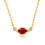 Chatham lab-grown ruby necklace in 14k yellow gold, style CN1483YRU