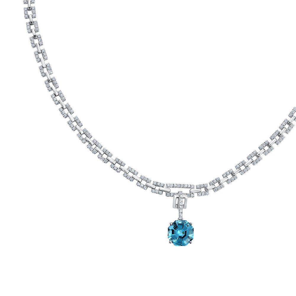 Aqua Blue Spinel Necklace