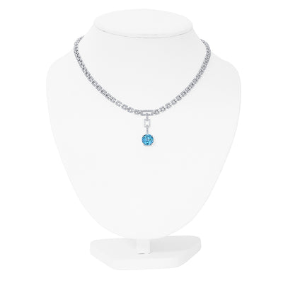 Aqua Blue Spinel Necklace