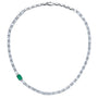 Chatham lab-grown emerald necklace in 18k white gold, style CN1469WEM