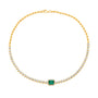 Chatham lab-grown emerald necklace, style CN1478YEM