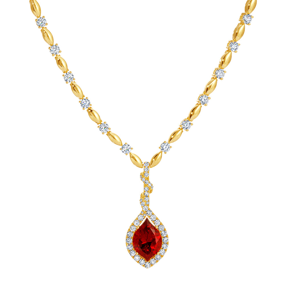 Chatham lab-grown ruby necklace, style CN1480YRU