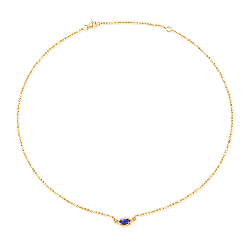 Blue Sapphire Chain Necklace