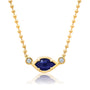 Chatham lab-grown blue sapphire necklace, style CN1483YBS