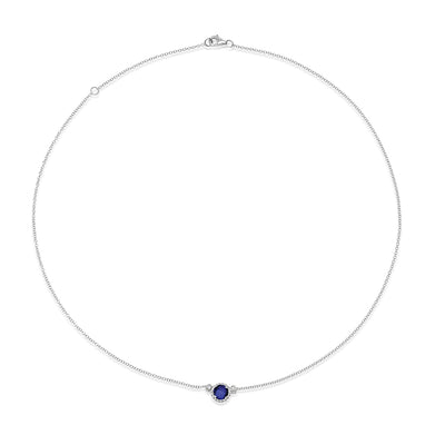 Blue Sapphire Chain Necklace