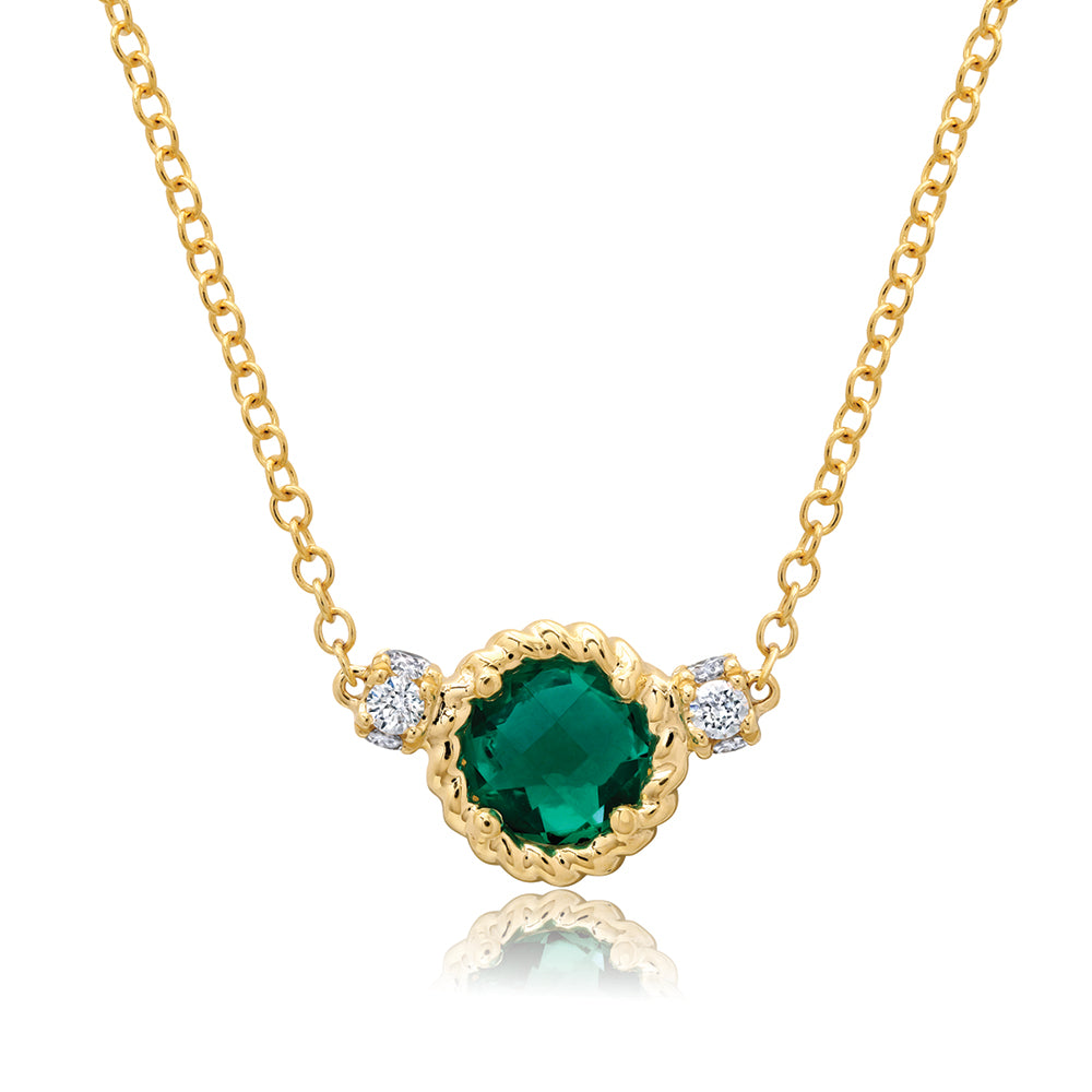 Chatham lab-grown emerald necklace, style CN1484YEM