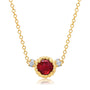 Chatham lab-grown ruby necklace in 14k yellow gold, style CN1484YRU