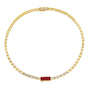 Chatham lab-grown ruby necklace in 14k yellow gold, style CN1485YRU