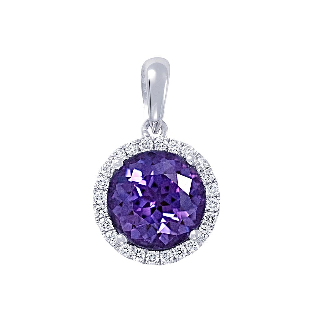 Chatham lab-grown alexandrite pendant, style CP3797WAL