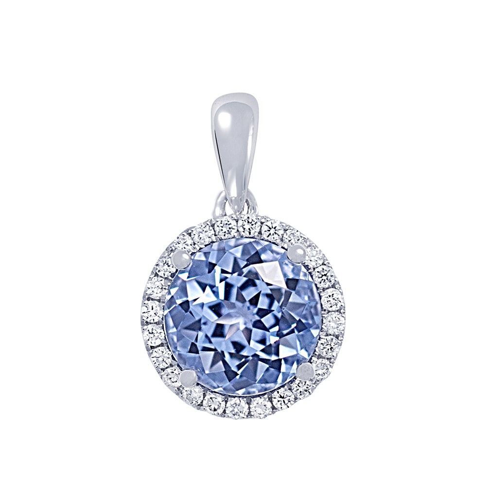 Chatham lab-grown aqua blue spinel pendant, style CP3797WAQ