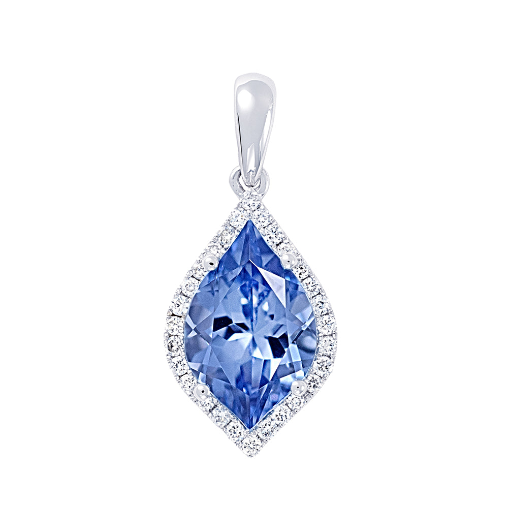 Chatham lab-grown aqua blue spinel pendant, style CP3799WAQ