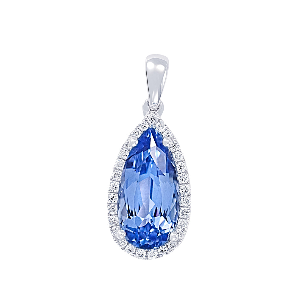 Chatham lab-grown aqua blue spinel pendant, style CP3800WAQ