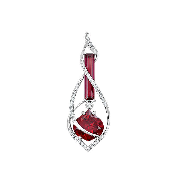 Chatham lab-grown ruby pendant, style CP4247WRU