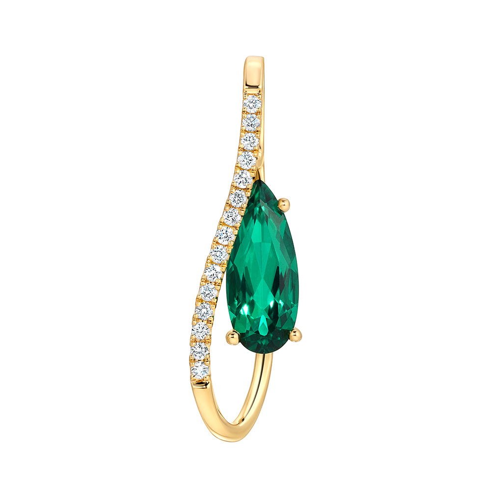 Chatham lab-grown emerald pendant, style CP5392YEM