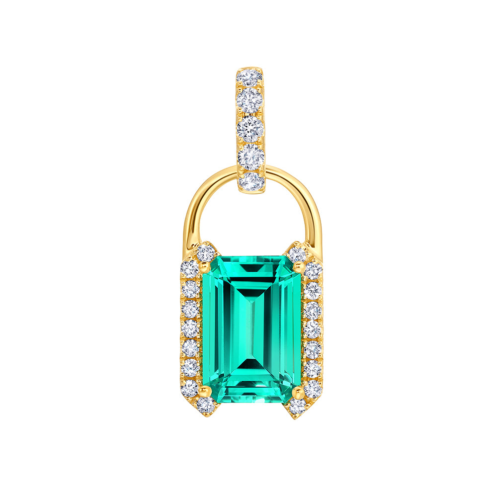 Chatham lab-grown chrysoberyl pendant, style CP5395YCH