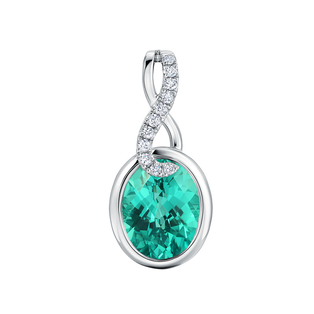 Chatham lab-grown chrysoberyl pendant, style CP5401WCH