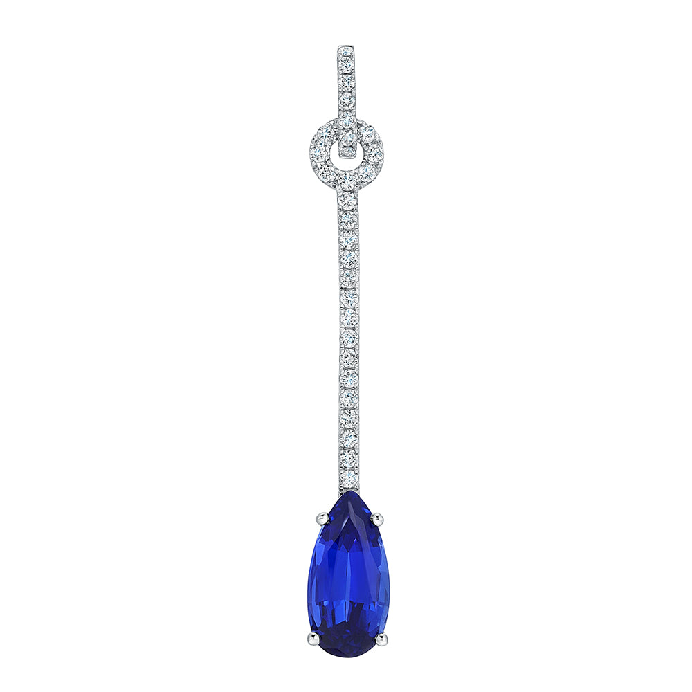 Chatham lab-grown blue sapphire pendant, style CP5438WBS