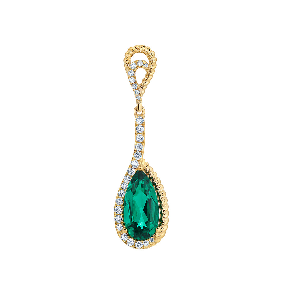 Chatham lab-grown emerald pendant, style CP5439YEM