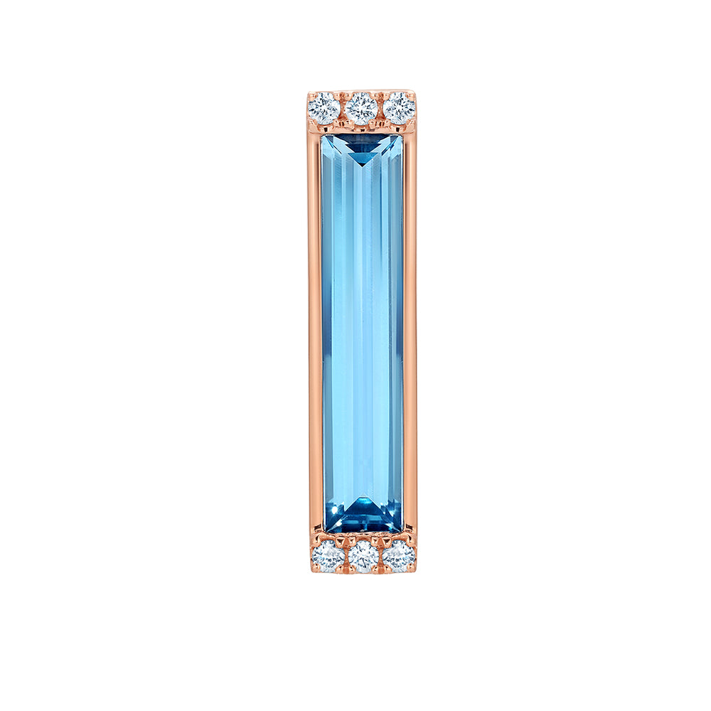 Chatham lab-grown aqua blue spinel pendant in 14k rose gold, style CP5440RAQ