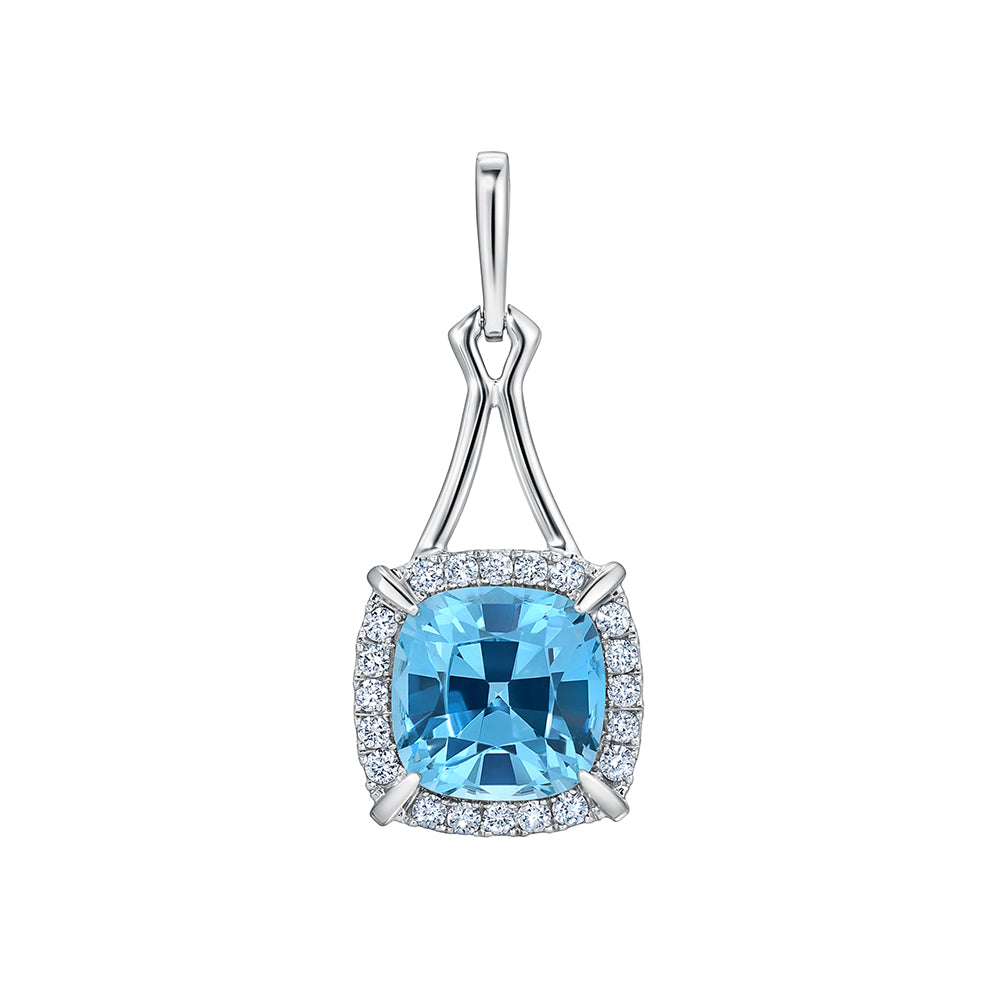 Chatham lab-grown aqua blue spinel pendant, style CP5445WAQ