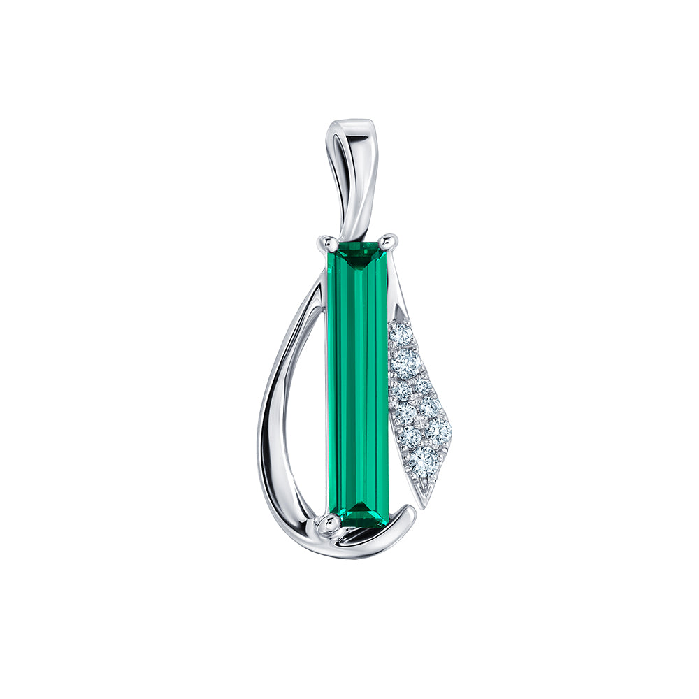 Chatham lab-grown emerald pendant, style CP5448WEM