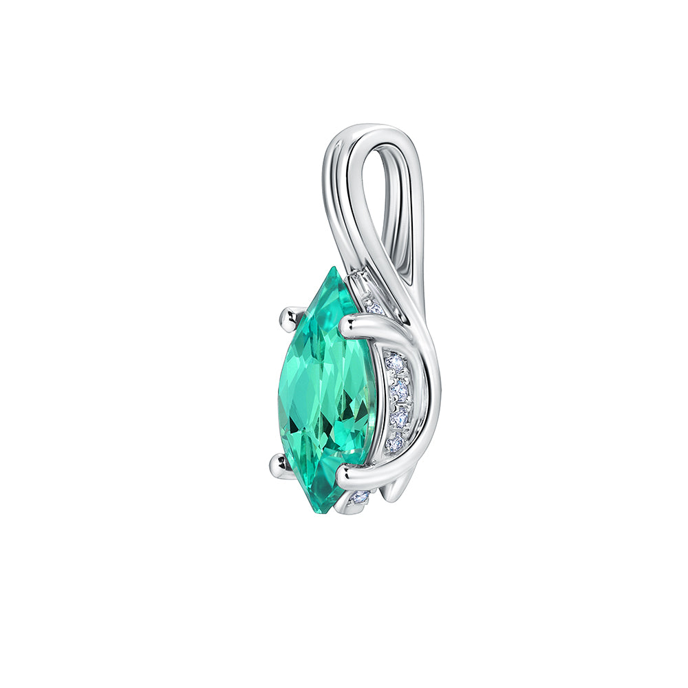 Chrysoberyl Pendant – Flame, 14K White Gold
