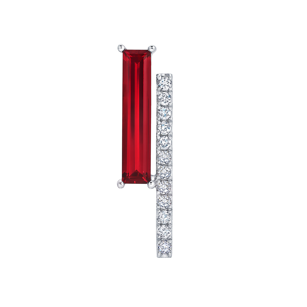 Chatham lab-grown ruby pendant in 14k white gold, style CP5453WRU