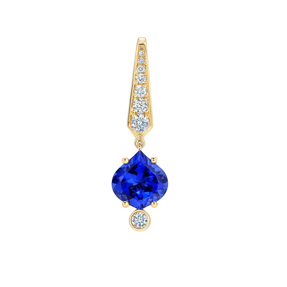 Chatham lab-grown blue sapphire pendant, style CP5455YBS