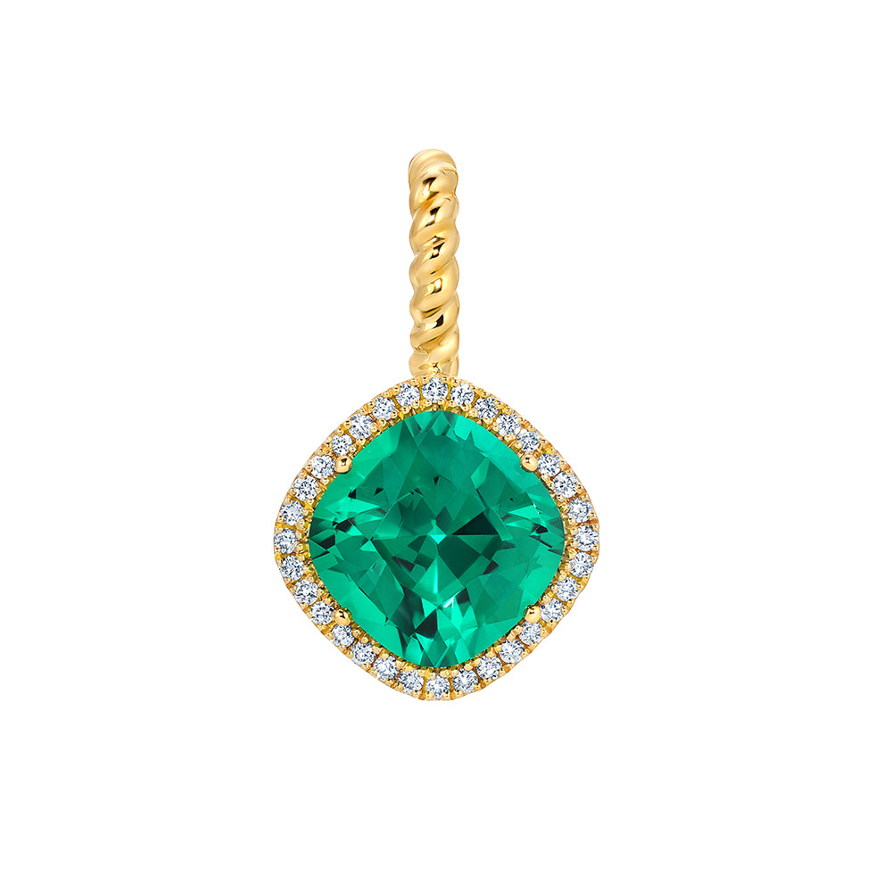 Chatham lab-grown emerald pendant, style CP5461YEM