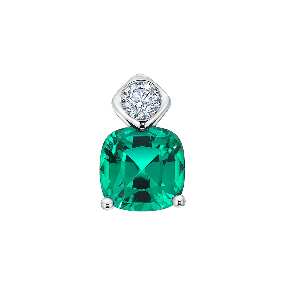 Chatham lab-grown emerald pendant, style CP5463WEM