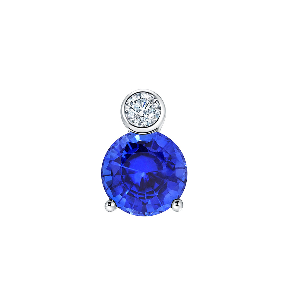 Chatham lab-grown blue sapphire pendant, style CP5464WBS