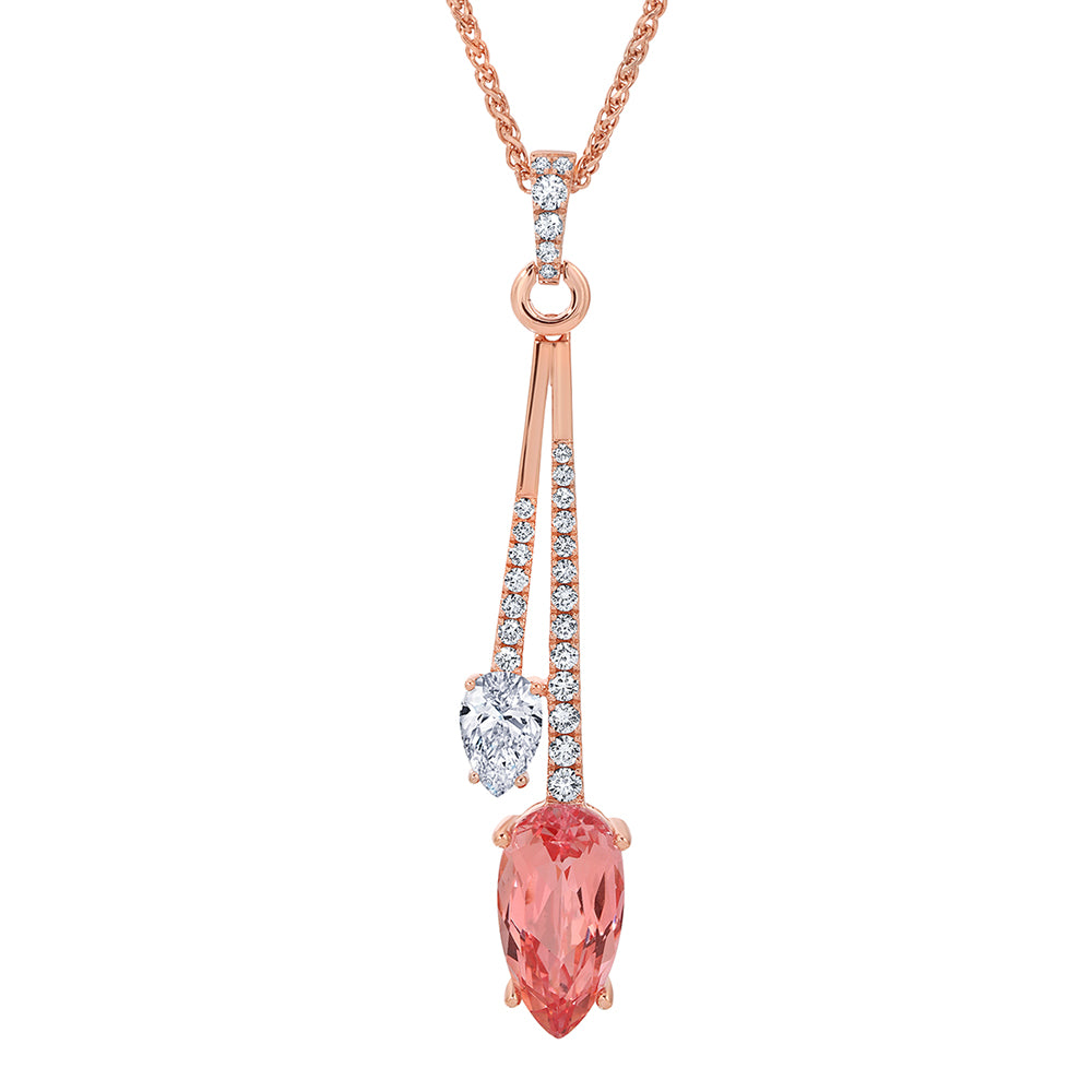 Chatham lab-grown champagne sapphire pendant, style CP5504RCS