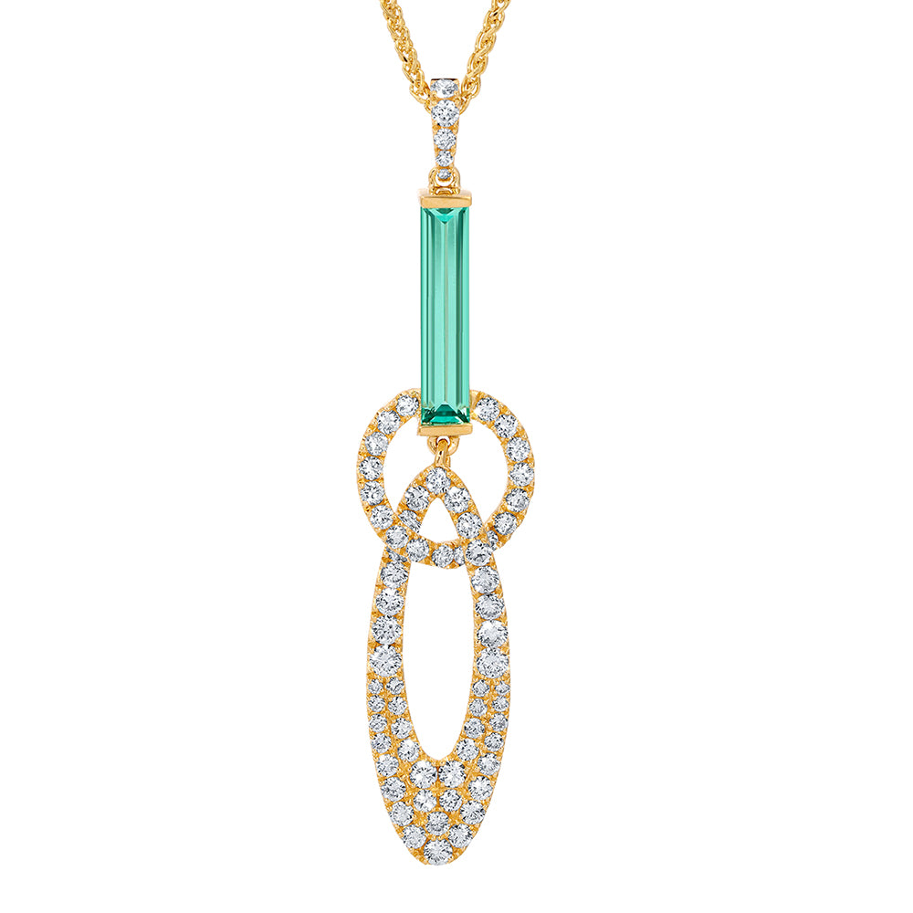 Chatham lab-grown chrysoberyl pendant, style CP5506YCH
