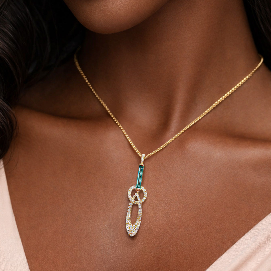 Chrysoberyl Pendant – Baguette, 18K Yellow Gold