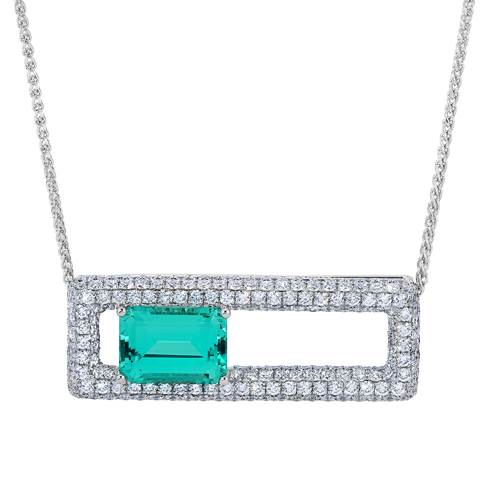 Chatham lab-grown chrysoberyl pendant, style CP5509WCH