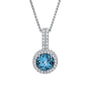 Chatham lab-grown aqua blue spinel pendant in 18k white gold, style CP5514WAQ