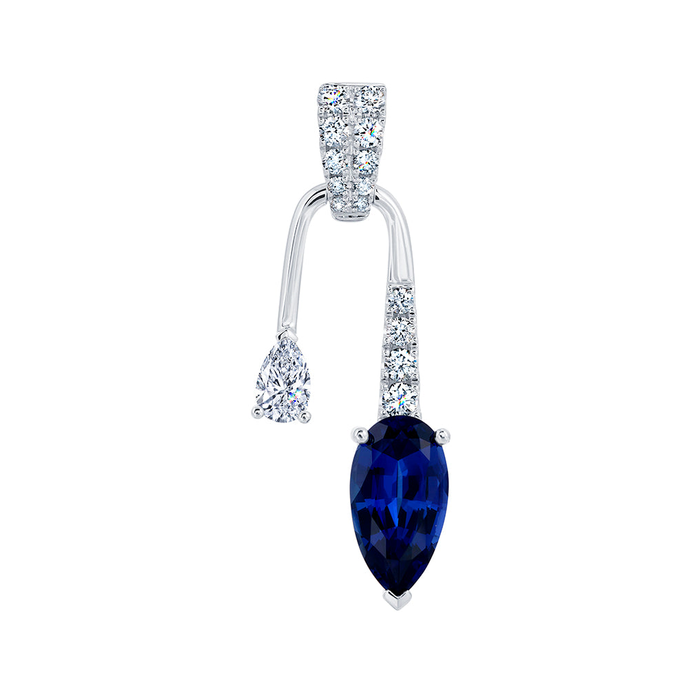 Chatham lab-grown blue sapphire pendant, style CP5554WBS