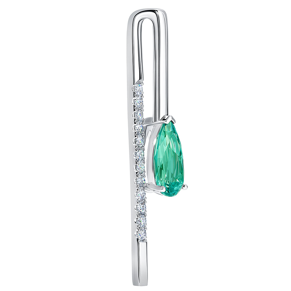 Chrysoberyl Pendant – Pear, 14K White Gold, 12x6mm