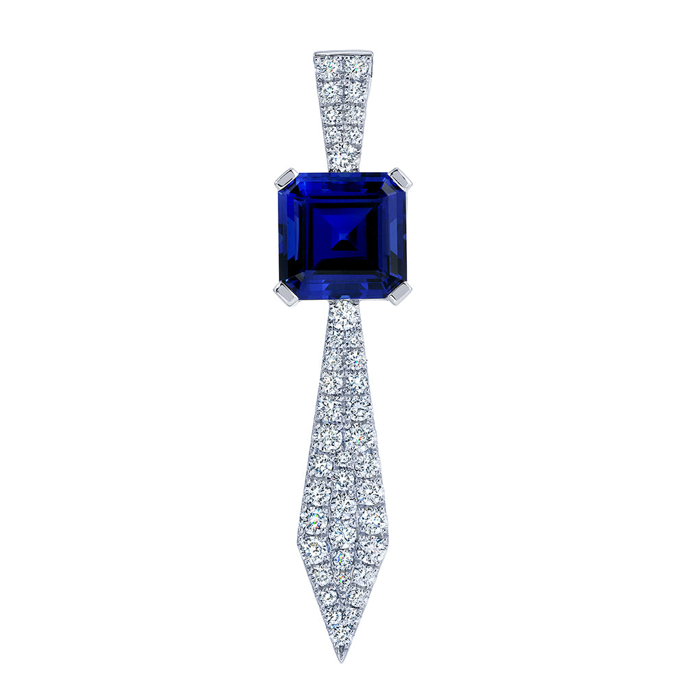 Chatham lab-grown blue sapphire pendant, style CP5561WBS
