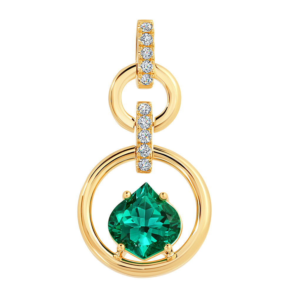 Chatham lab-grown emerald pendant, style CP5564YEM