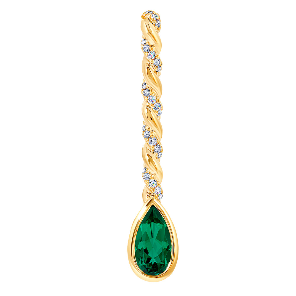 Chatham lab-grown emerald pendant, style CP5573YEM
