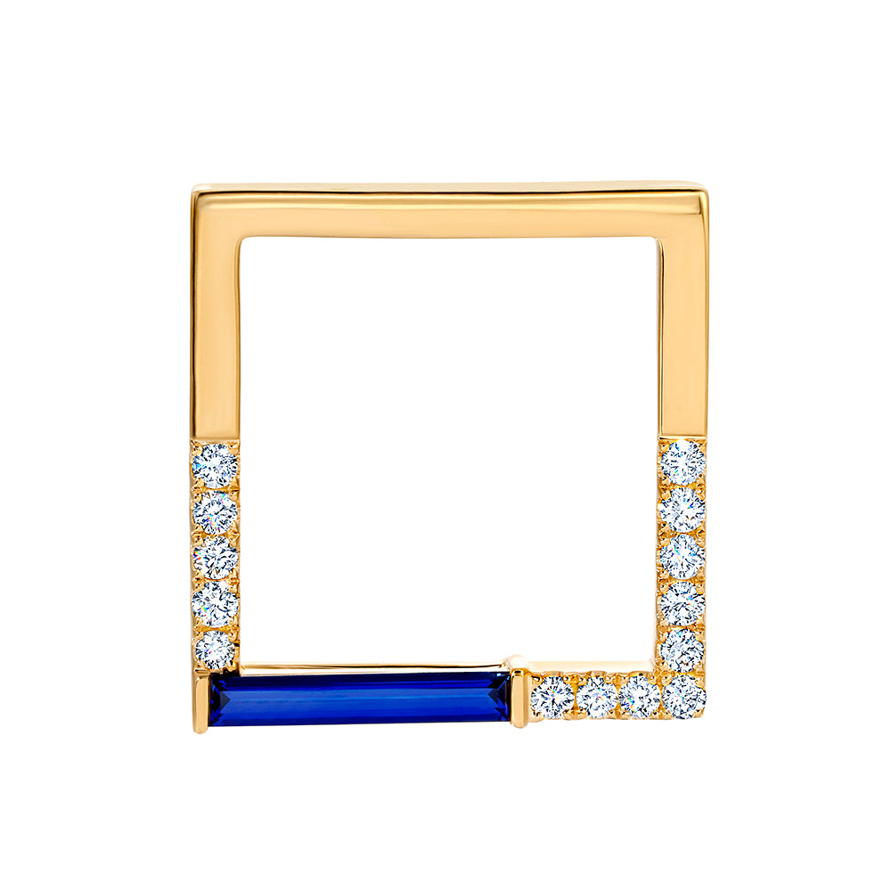 Chatham lab-grown blue sapphire pendant, style CP5574YBS