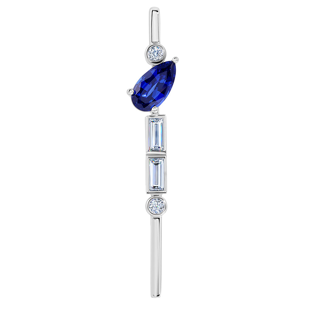 Chatham lab-grown blue sapphire pendant, style CP5575WBS